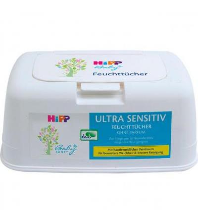 Детские ультранежные влажные салфетки HiPP Babysanft Feucht-Tücher Ultra Sensitiv 52 шт Hipp