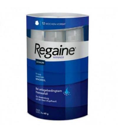 Пена для мужчин от выпадения волос REGAINE Männer Schaum 50 mg/g 3 X 60 мл REGAINE