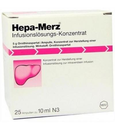 Препарат для лечения печени в ампулах HEPA MERZ Infusionskonz.Ampullen 25 X 10 мл MERZ Pharmaceuticals
