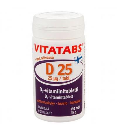 Витамин Д Vitatabs D 25 мкг 100 таблеток Hankintatukku