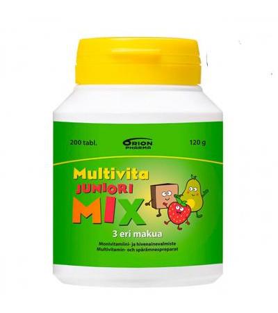 Витамин Multivita JUNIOR MIX витамины и минералы жевательные таблетки 200 шт. MultiVita