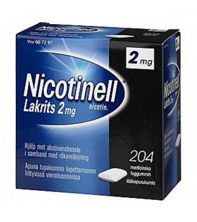 Жевательная резинка NICOTINELL LAKRITS 2 MG 204 шт NICOTINELL