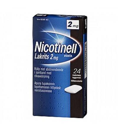 Жевательная резинка NICOTINELL LAKRITS 2 MG 24 шт NICOTINELL