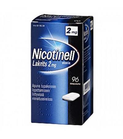 Жевательная резинка NICOTINELL LAKRITS 2 MG 96 шт NICOTINELL