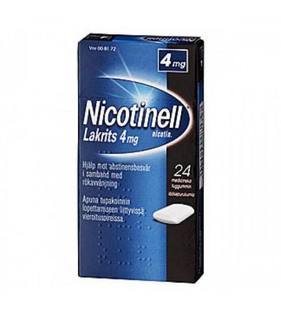 Жевательная резинка NICOTINELL LAKRITS 4 MG 24 шт NICOTINELL
