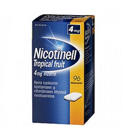 Жевательная резинка NICOTINELL TROPICAL FRUIT 4 MG 96 шт NICOTINELL
